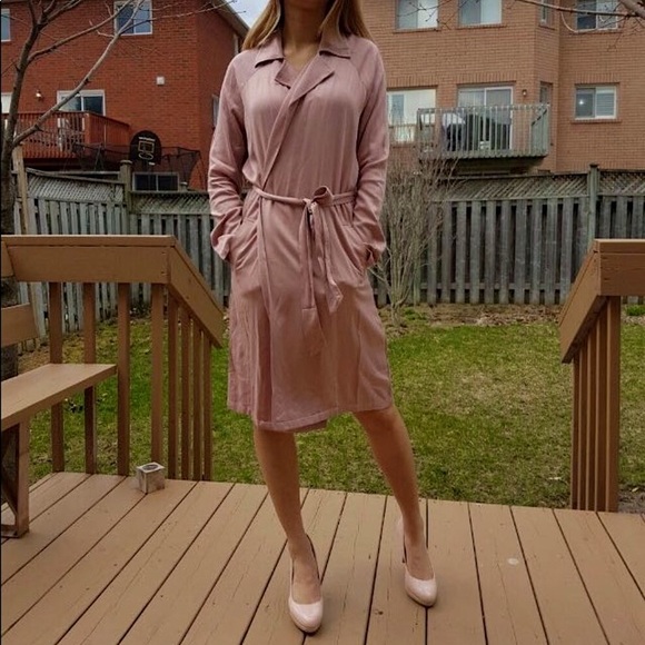 Pale Pink Lightweight Trench Cardigan - Picture 2 of 7